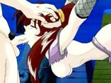 Bondage hentai mouth fucked and pussy licked by bandits